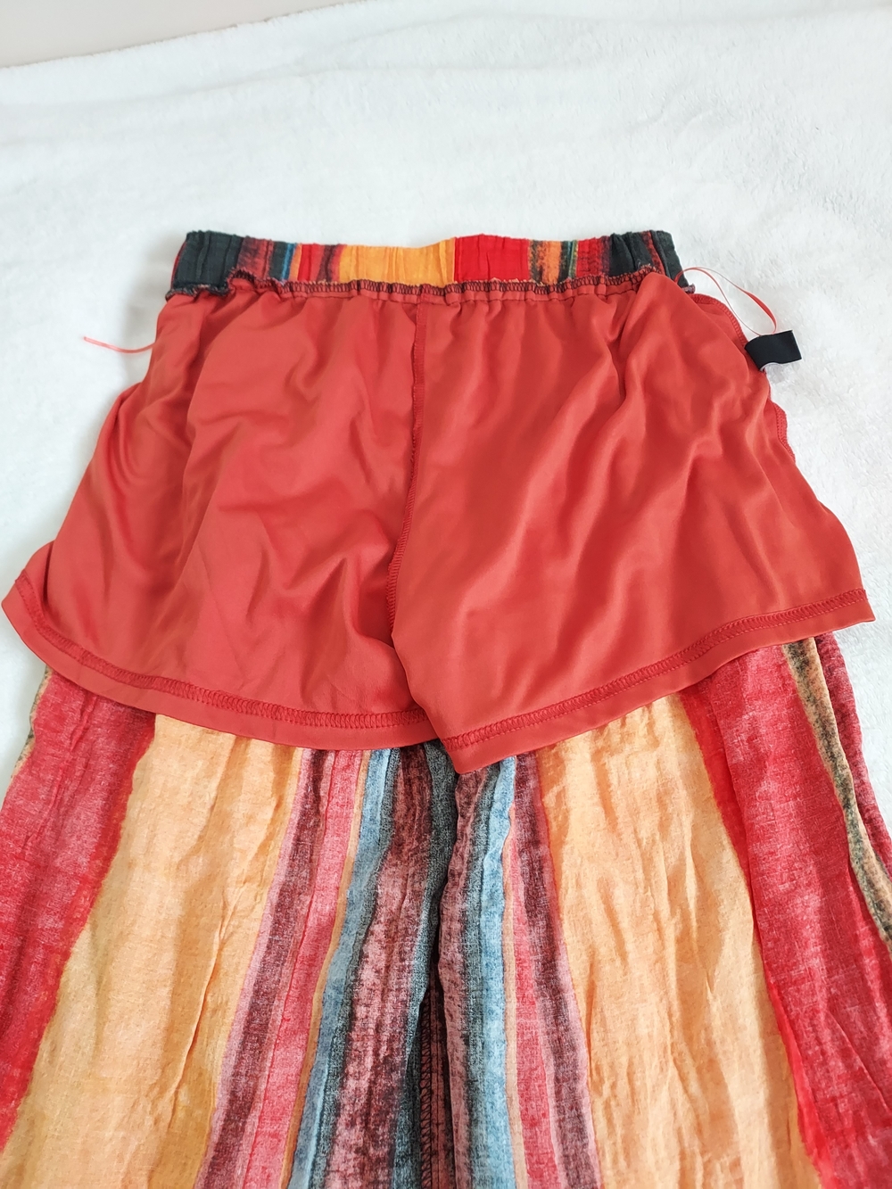 Cider Sunset Striped Wide-Leg Pull-on Pants Boho Festival Palazzo Resort Vacay - Picture 7 of 10
